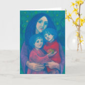 お母さん&キッズアートのお母さん カード (黄色い花)