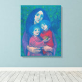 お母さん&キッズアートのお母さん キャンバスプリント (インサイチュ (ウッドフロア))