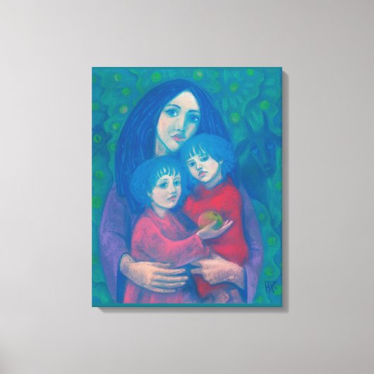 お母さん&キッズアートのお母さん キャンバスプリント (正面)