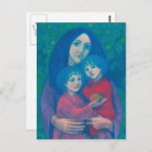 お母さん&キッズアートのお母さん ポストカード (正面/裏面)