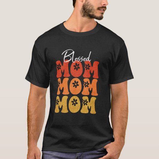 お母さん グルービー 幸せなお母さんの人生 母の日 花 Tシャツ (正面)