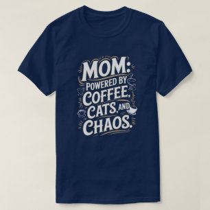 お母さん:コーヒーと猫とカオスTシャツ Tシャツ
