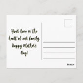 「お母さん」ハート型の花リース ポストカード (裏面)