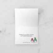 お母さん、パパ及びベビーのペンギンのクリスマスカード シーズンカード (内部)