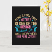 お母さん – フルタイムの仕事 カード (黄色い花)