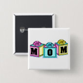 お母さん(ブロック) 缶バッジ (正面&裏面)