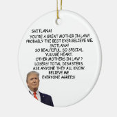 お母さん、共和党のクリスマスを切り裂おもしろいく セラミックオーナメント (左)