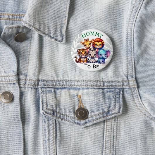 お母さん |動物園の動物の赤ちゃんシャワー 缶バッジ (インサイチュ)