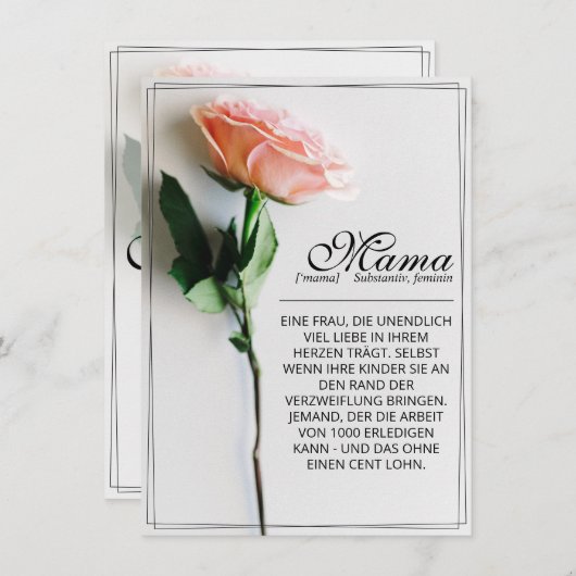 お母さん – 単に掛け替えのない | クラシック-バラ (正面/裏面)