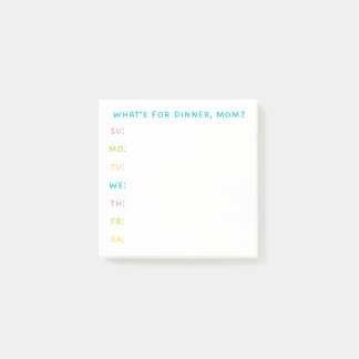「お母さん、夕食は？」 食事計画後の ポストイット