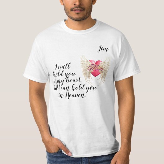 "お母さん、天国で" カスタマイズ可能 メンズ  Tシャツ (正面)