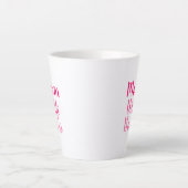 お母さん 妻 上司 ピンク 白 カスタム 文字 スタイリッシュ カフェラテマグ (正面)