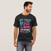 お母さん、性別が好きで、無料で投げたりピンクの弓を? Tシャツ (正面フル)