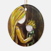 お母さん(息子)との時 セラミックオーナメント (左)