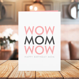 お母さん  母誕生日モダンピンクすごいかわいい カード