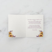 お母さん、特別な人 - ヒマワリのベンチ カード (内部)