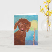 「お母さん、犬を飼ってもいい？(水の色と油パステル) カード (黄色い花)