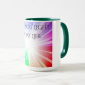 「お母さん、私の人生に火をつけてくれ」コーヒーかティーマグ。 マグカップ (正面右)