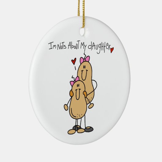 お母さん-私の娘のTシャツおよびギフトについてのナット セラミックオーナメント (右)