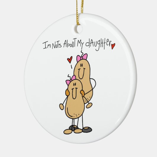 お母さん-私の娘のTシャツおよびギフトについてのナット セラミックオーナメント (左)