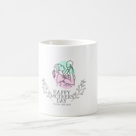 「お母さん、私は祝いつも。おかあさん」 コーヒーマグカップ (中央)