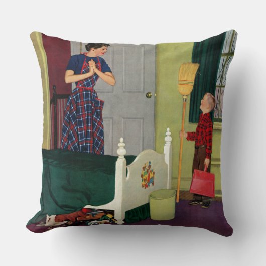 お母さん、私は私の部屋をきれいにしました! クッション (正面)