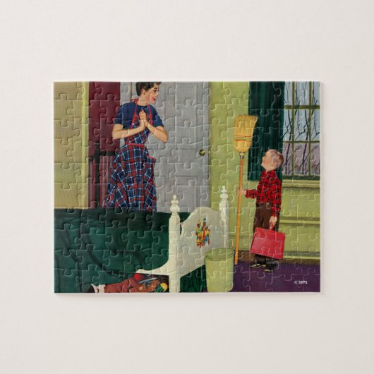 お母さん、私は私の部屋をきれいにしました! ジグソーパズル (横)