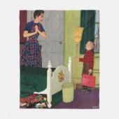 お母さん、私は私の部屋をきれいにしました! フリースブランケット (正面)