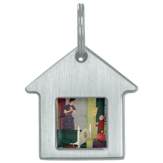 お母さん、私は私の部屋をきれいにしました! ペットネームタグ (正面)