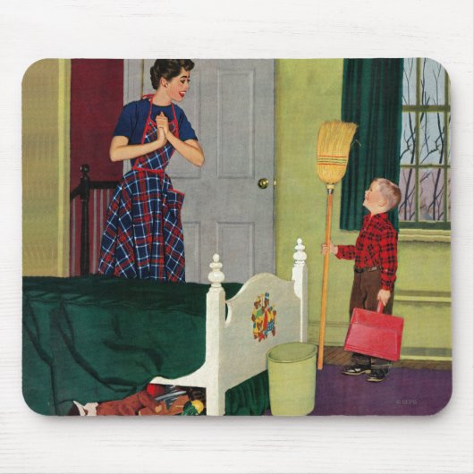 お母さん、私は私の部屋をきれいにしました! マウスパッド (正面)