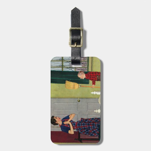 お母さん、私は私の部屋をきれいにしました! ラゲッジタグ (正面縦)