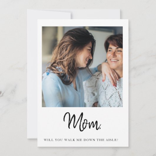 お母さん 私を結婚式の列まで 伴ってくれる? ママ 花嫁の母 招待状 (正面)