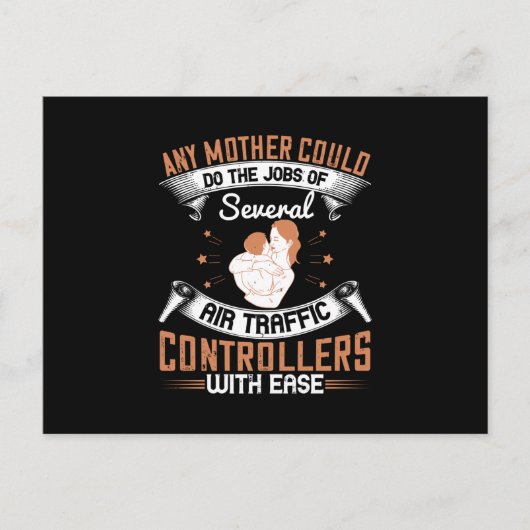 お母さん - 空港の交通管制官のように忙しい ポストカード (正面)