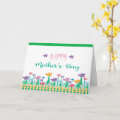 お母さん、花❤️と幸せな日ユニーク。 カード (黄色い花)