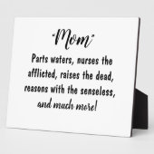 「お母さん – 褒めるに値する!」 フォトプラーク (側面)