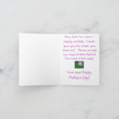 「お母さん、見た目が簡単だった」紫のフローラガ カード (内部)