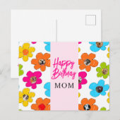 お母さん 誕生日おめでとう かわいい 花 犬 フォト コラージュ ポストカード (正面/裏面)