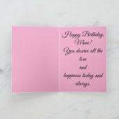 お母さん 誕生日おめでとう グリーティングカード ピンク (内部)