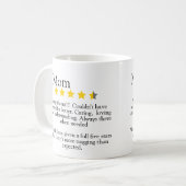 お母さん、5つ星のレビューおもしろい、 コーヒーマグカップ (正面左)