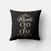 お母さんCEO & CFO Tシャツ - 面白い母の日ギフト クッション (裏面)
