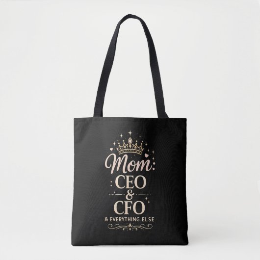 お母さんCEO & CFO Tシャツ - 面白い母の日ギフト トートバッグ (正面)