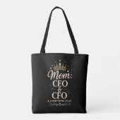 お母さんCEO & CFO Tシャツ - 面白い母の日ギフト トートバッグ (裏面)