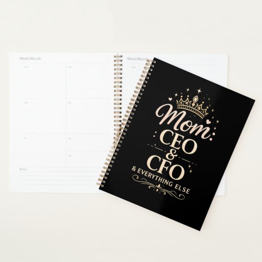 お母さんCEO & CFO Tシャツ - 面白い母の日ギフト プランナー手帳 (ディスプレー)
