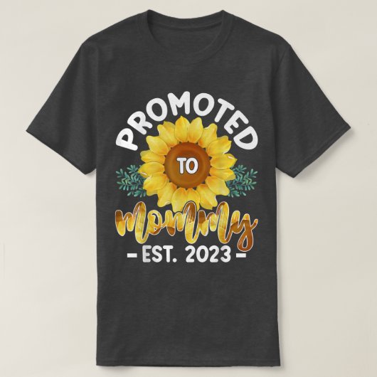 お母さんEST 2023 Tシャツに昇格可愛ひまわり Tシャツ (デザイン正面)