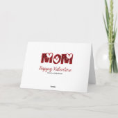 お母さんI愛かわいいキューピッドのタイポグラフィのバレンタイン シーズンカード (裏面)