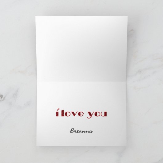 お母さんI愛かわいいキューピッドのタイポグラフィのバレンタイン シーズンカード (内部)