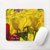 お母さんI愛! 質のマウスパッドの黄色のチューリップ マウスパッド (マウス)