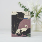 お母さんKatおよび子ネコ ポストカード (スタンド正面)