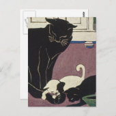 お母さんKatおよび子ネコ ポストカード (正面/裏面)