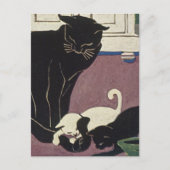 お母さんKatおよび子ネコ ポストカード (正面)